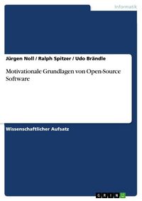 Produktbild: Motivationale Grundlagen von Open-Source Software