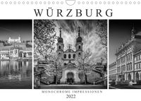 Produktbild: W&Uuml;RZBURG Monochrome Impressionen (Wandkalender 2022 DIN A4 quer)