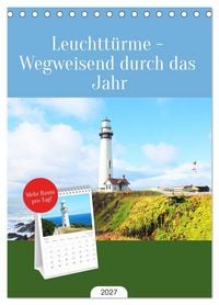 Produktbild: Tischplaner 2027 - Leuchtt&uuml;rme - Wegweisend durch das Jahr (A5 Tischkalender zum Aufstellen) CALVENDO
