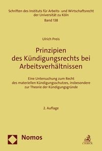 Produktbild: Prinzipien des K&uuml;ndigungsrechts bei Arbeitsverh&auml;ltnissen