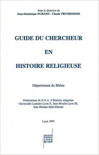 Produktbild: Guide du Chercheur en Histoire Religieuse