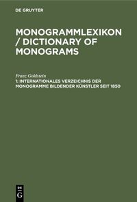 Produktbild: Internationales Verzeichnis der Monogramme bildender K&uuml;nstler seit 1850