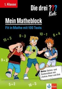 Produktbild: Die drei ??? Kids: Mein Matheblock 1. Klasse