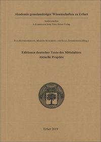 Produktbild: Editionen deutscher Texte des Mittelalters - aktuelle Projekte