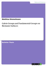Produktbild: Galois Groups and Fundamental Groups on Riemann Surfaces