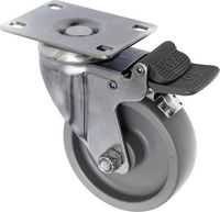Produktbild: TOOLCRAFT TO-5137938 Lenkrolle 100 mm mit Feststellbremse und Anschraubplatte Tragf&auml;higkeit (max.): 125 kg