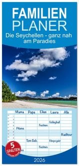Produktbild: Familienplaner 2026 - Die Seychellen - ganz nah am Paradies mit 5 Spalten (Wandkalender, 21 x 45 cm) CALVENDO