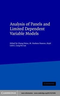 Produktbild: Analysis of Panels and Limited Dependent Variable Models