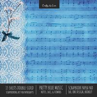 Produktbild: Pretty Blue Music Scrapbook Paper Pad 8x8 Decorative Scrapbooking Kit for Cardmaking Gifts, DIY Crafts, Printmaking, Papercrafts, Notes Lace Flowers Designer Paper