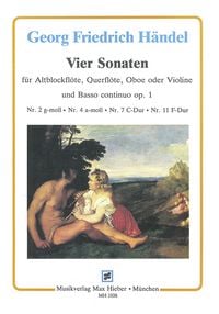 Produktbild: H&auml;ndel, G: Vier Sonaten f&uuml;r Altblockfl&ouml;te und B. c. op.1