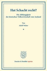 Produktbild: Hat Schacht recht?