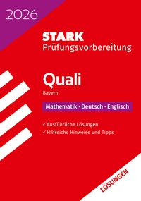 Produktbild: STARK L&ouml;sungen zu Mathematik, Deutsch, Englisch 9. Klasse - Quali Mittelschule 2026 Bayern - Pr&uuml;fungsvorbereitung