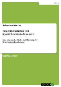 Produktbild: Belastungserleben von Sportlehramtsstudierenden