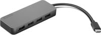 Produktbild: Lenovo 4X90X21427 USB-Hub 4 Port USB-A USB 3.1 Gen2 10 GBit/s Eisen-Grau USB-C to 4-Port USB-A