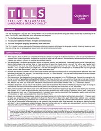 Produktbild: Nelson, N: Test of Integrated Language and Literacy Skills(t