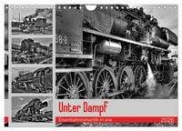 Produktbild: Unter Dampf - Eisenbahnromantik in schwarz-wei&szlig; (Wandkalender 2026 DIN A4 quer), CALVENDO Monatskalender