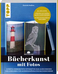 Motivblock - Bücherkunst mit Fotos. In Streifen geschnittene Fotos in ein Buch geklebt ergeben ein beeindruckendes Bild