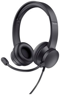 Produktbild: Trust Ayda On Ear Headset kabelgebunden Stereo Schwarz Headset, Lautst&auml;rkeregelung, Mikrofon-Stummschaltung Computer