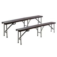 Produktbild: 2er Set Klappbank Campingbank 180 cm braun