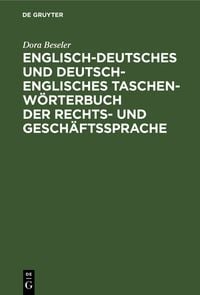 Produktbild: Englisch-deutsches und deutsch-englisches Taschenw&ouml;rterbuch der Rechts- und Gesch&auml;ftssprache