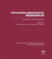 Produktbild: Psycholinguistic Research (PLE: Psycholinguistics)