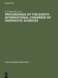 Produktbild: Proceedings of the Eighth International Congress of Onomastic Sciences
