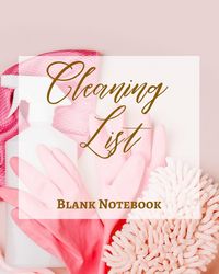 Produktbild: Cleaning List - Blank Notebook - Write It Down - Pastel Rose Pink Gold Abstract Modern Contemporary Unique Design Fun
