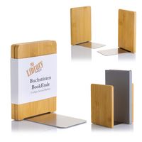 Produktbild: MyLibrary Buchst&uuml;tzen 2er-Set &ndash; Holz & Edelstahl