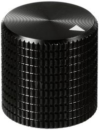 Produktbild: TRU COMPONENTS TC-11613844 Drehknopf mit Knopfmarkierung Schwarz (&Oslash; x H) 17 mm x 17 mm Aluminium 1 St.