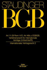 Produktbild: Art 11-29 Rom I-VO; Art 46 b, c EGBGB