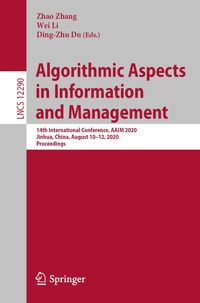 Produktbild: Algorithmic Aspects in Information and Management