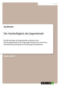 Produktbild: Die Sinnhaftigkeit der Jugendstrafe