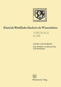 Produktbild: Zum Verh&auml;ltnis von Bild und Text in der Renaissance