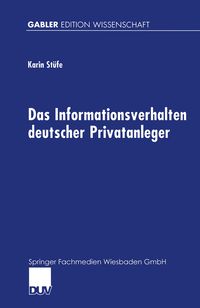 Produktbild: Das Informationsverhalten deutscher Privatanleger