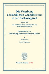 Bild vom Artikel Die Vererbung des ländlichen Grundbesitzes in der Nachkriegszeit. vom Autor 