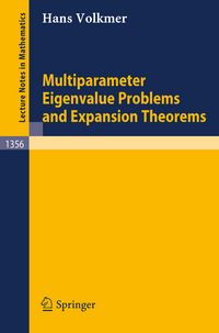 Produktbild: Multiparameter Eigenvalue Problems and Expansion Theorems