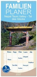 Produktbild: Familienplaner 2027 - Nepal Tsum Valley - Tal des Gl&uuml;cks mit 5 Spalten (Wandkalender, 21 x 45 cm) CALVENDO