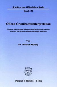 Produktbild: Offene Grundrechtsinterpretation.