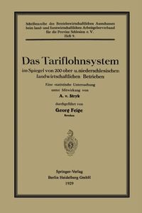 Produktbild: Das Tariflohnsystem im Spiegel von 200 ober- u. niederschlesischen landwirtschaftlichen Betrieben