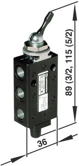 Produktbild: Norgren IMI Mechanischbet&auml;tigtes Pneumatik-Ventil X3044302 Geh&auml;usematerial Aluminium 1St.