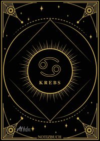 Produktbild: Edles Notizbuch Sternzeichen Krebs | Designed by Alfred Herler