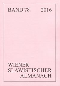 Bild vom Artikel Wiener Slawistischer Almanach Band 78/2016 vom Autor Tilmann Reuther