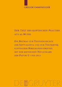 Produktbild: Der Text des koptischen Psalters aus al-Mudil