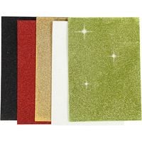 Produktbild: Creativ Company Moosgummi-Bl&auml;tter, A5, 148x210 mm, Dicke 2 mm, Sortierte Farben, 5 Blatt