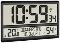 Produktbild: TFA Dostmann 60.4520.01 Funk Wanduhr 36cm x 2.8cm x 23.5cm Schwarz Gro&szlig;es Display