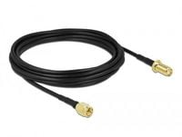 Produktbild: Delock WLAN-Antennen Anschlusskabel [1x SMA-Stecker - 1x SMA-Buchse] 5m Schwarz