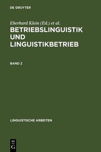 Produktbild: Betriebslinguistik und Linguistikbetrieb