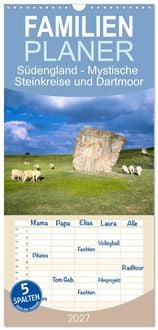 Produktbild: Familienplaner 2027 - S&uuml;dengland - Mystische Steinkreise und Dartmoor mit 5 Spalten (Wandkalender, 21 x 45 cm) CALVENDO