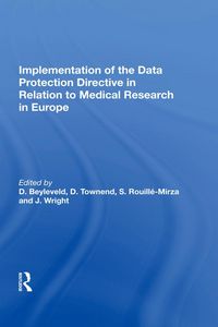 Produktbild: Implementation of the Data Protection Directive in Relation to Medical Research in Europe
