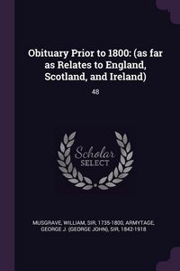 Produktbild: Obituary Prior to 1800